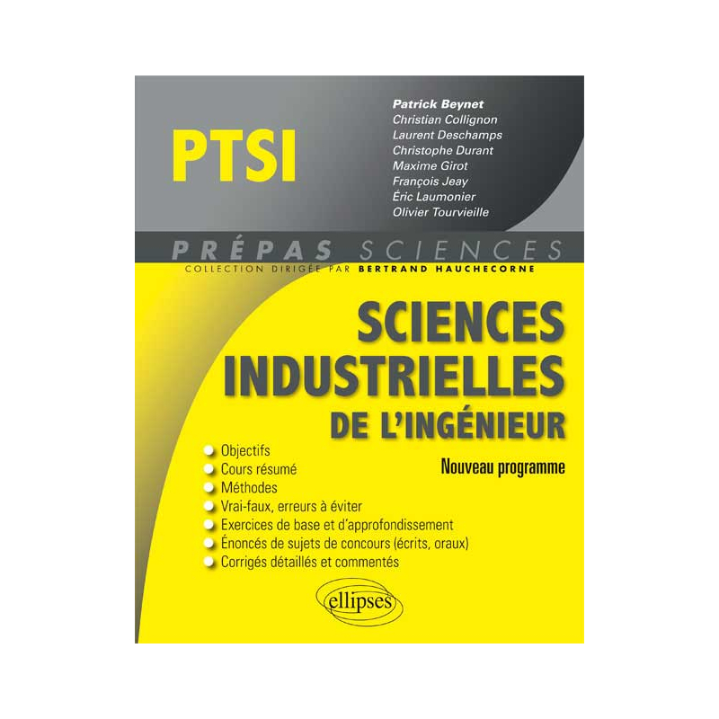 Sciences industrielles de l'ingénieur PTSI programme 2013