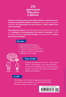 275 expressions françaises à dévorer (A2-B1). FLE (Français langue étrangère). - Avec exercices corrigés