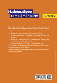 Mathématiques complémentaires - Terminale - Exercices et thèmes d'études corrigés - Nouveaux programmes