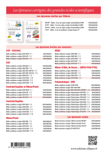 8 ans de sujets corrigés de Mathématiques posés aux concours Centrale/Supélec, Mines/Ponts et CCINP (ex CCP) - filière PSI - sujets 2018 inclus