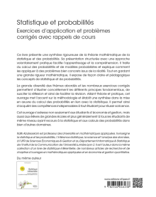 Statistique et probabilités - Exercices d’application et problèmes corrigés avec rappels de cours