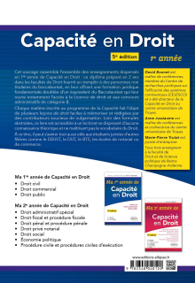 Ma première année de Capacité en Droit. Droit civil - Droit commercial - Droit public - 5e édition