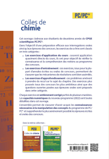 Colles de Chimie - PC/PC* - Programme 2022 - 190 exercices corrigés