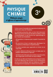 Physique-Chimie - 3e - Méthode simple et efficace d'apprentissage - Questions-réponses, exercices et corrigés, cartes mentales, sujets de Brevet corrigés et flashcards à découper
