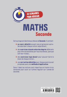 33 semaines pour réussir les Maths en 2de - Cours suivant une progression spiralée avec exercices et devoirs corrigés