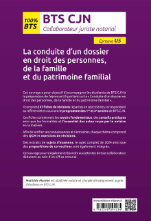 BTS CJN - La conduite d'un dossier en droit des personnes, de la famille et du patrimoine familial (U5) - BTS collaborateur juriste notarial