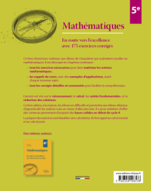 Mathématiques 5e - En route vers l'excellence avec 175 exercices corrigés