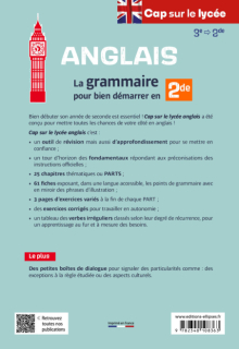 Anglais. Cap sur le lycée - La grammaire pour bien démarrer en 2de