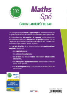 Spé Maths - 1re - 15 sujets-type corrigés de l’épreuve anticipée du Bac