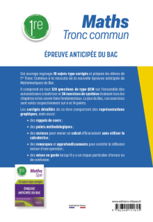 Maths Tronc commun - 1re - 10 sujets-type corrigés de l’épreuve anticipée du Bac