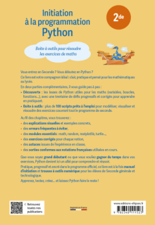 Initiation à la programmation Python - 2de - Boite à outils pour résoudre les exercices de maths